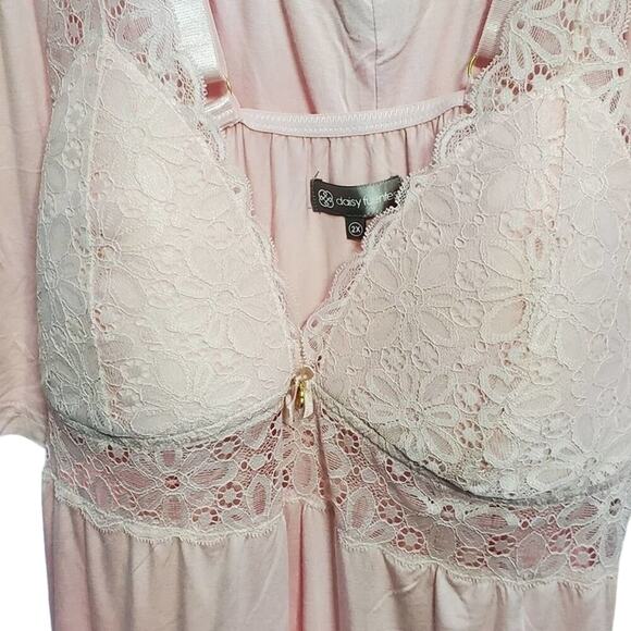 NEW pale pink lace tank and shorts‎ pajamas plus - Picture 5 of 7